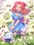  bell big_breasts boris_(noborhys) breasts cleavage dress flower hair_flower hair_ornament hyrule_warriors link&#039;s_awakening marin_(legend_of_zelda) monster musical_note nintendo red_hair sash stalfos the_legend_of_zelda zelda_musou 