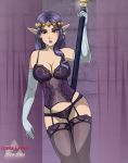 a_link_between_worlds big_breasts breasts cleavage lingerie nintendo princess_hilda r3dfive staff the_legend_of_zelda