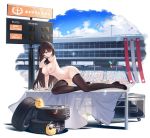  1girl azur_lane big_breasts black_footwear black_legwear breasts brown_hair cleavage cleavage_cutout earrings enka_(bcat) erect_nipples female_only high_resolution jewelry large_nipples long_hair manjuu_(azur_lane) navel_cutout nipples nopan nude_filter race_queen shoes stockings third-party_edit very_long_hair wrist_cuffs zuikaku_(azur_lane) zuikaku_(the_wind&#039;s_true_name)_(azur_lane) 