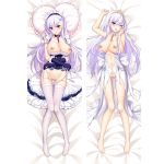  1:1_aspect_ratio azur_lane belfast_(azur_lane) dakimakura dress erspace looking_at_viewer maid nude on_back wedding_dress 