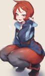 1girl 1girl 1girl arezu_(pokemon) ass big_ass boots bottomless clothed_female female_focus female_only gradient_background heart high_res looking_back mature_female nintendo pokemon pokemon_legends:_arceus presenting_hindquarters red_hair red_theme shingattai short_hair solo_female solo_focus tagme teen video_game_franchise