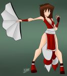  1girl cosplay fatal_fury hentai king_of_fighters mai_shiranui mai_shiranui_(cosplay) mazaki_anzu pranky pranky_(artist) simple_background snk solo tea_gardner the_king_of_fighters video_games yu-gi-oh! 