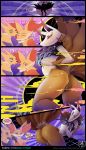  1girl ? ?! anthro anus ass blush canine catcouch closed_eyes delphox dialogue digimon english_text fox furry heart kyubi_(yo-kai_watch) licking mammal multi_tail nintendo nude open_mouth pokemon pussy renamon smile text tongue tongue_out video_games yo-kai_watch 