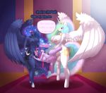 2016 3girls absurdres anthro anthrofied areolae big_breasts blush breasts cutie_mark deepthroat dialogue double_penetration english_text equine female female_only friendship_is_magic furry futa_on_female futanari hair highres horn_grab horns limebreaker long_hair mammal my_little_pony nipples nude oral oral_penetration penetration penis princess_celestia princess_luna pussy sex sibling sisters source_request spitroast standing stomach_bulge testicles text threesome twilight_sparkle unicorn vaginal vaginal_penetration vein winged_unicorn wings yuri