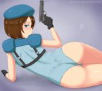  ass big_ass deviantart gun heart jill_valentine kainkout looking_at_viewer pistol resident_evil weapon 