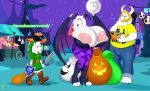  1girl 2016 absurd_res anjuneko anthro areola asgore_dreemurr asriel_dreemurr badgerben big_areola big_areolae big_breasts big_nipples boss_monster breasts caprine darkstalkers erect_nipples family father father_and_son full_moon furry goat group halloween highres holidays huge_areola huge_areolae huge_breasts huge_nipples hyper hyper_breasts link male mammal massive_breasts mature_female melee_weapon milf moon morrigan_aensland morrigan_aensland_(cosplay) mother_and_son night nintendo nipples parent parent_and_child parent_and_son shield son sword the_legend_of_zelda toriel undertale video_games weapon 