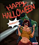 big_breasts breast_grab breasts halloween happy_halloween jinkies! nipples scooby-doo skirt velma_dinkley