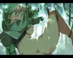  ass barefoot blush breasts cheryl cheryl_(pokemon) feet green_eyes green_hair momi_(pokemon) nipples pic_k pokemon tentacle vines 