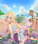  3_girls 3girls all_fours alolan_muk alolan_pokemon ambiguous_gender ass beach blonde blonde_hair female female_human goo green_eyes green_hair human human/pokemon imminent_sex interspecies lana lana_(pokemon) lillie lillie_(pokemon) long_blonde_hair long_hair mallow mallow_(pokemon) mao_(pokemon) molestation mostly_nude muk on_all_fours outdoor outside pokemon pokephilia sand_castle suiren_(pokemon) swimsuit 