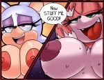 2girls amy_rose anthro bat breasts cloudz dreamcastzx1 female female_only furry hedgehog huge_breasts implied_sex large_breasts mammal rouge_the_bat sega sonic_(series) werehog