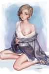 1girl breasts nipples shiori teen whiskypaint_(artist)