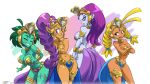  4girls alternate_costume bikini_armor cosplay eric_toner gem jewelry revealing_clothes risky_boots rottytops shantae shantae_(character) sky_(shantae) 