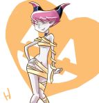 1girl cosplay dc_comics h_(artist) halloween jinx mummy smile teen_titans