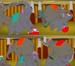 ball catty_(dumbo) circus climbing comic disney dumbo elephant fanart giddy_(dumbo) mrs._jumbo_(dumbo) mrsjumbo prissy_(dumbo) pyramid_(artist) sexy_ass smothering_ass surprised tail trunk trunk_grab