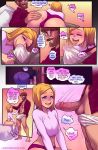 1boy 1girl bed blonde_hair comic incest peeking