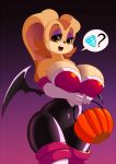  1girl 2016 anthro breasts cleavage clothed clothing cosplay diamond_(disambiguation) don_ko female female_only furry gem halloween holidays huge_breasts lagomorph mammal mature_female rabbit rouge_the_bat sega smile sonic_(series) vanilla_the_rabbit 