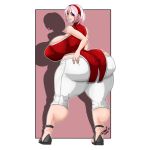 ass big_ass big_breasts breasts female looking_at_viewer looking_back naruto okioppai sakura_haruno solo