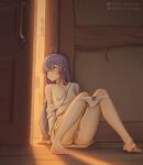 1girl against_door ahoge archway_of_venus barefoot bartolomeobari blue_eyes blue_hair blush bottomless breast_slip breasts cleft_of_venus clothed_masturbation contentious_content doorway erect_nipples erect_nipples_under_clothes feet feet_apart female_focus female_masturbation female_only female_pervert female_solo fingering full_body hair_between_eyes indoors knees_together knees_together_feet_apart long_hair masturbation mushoku_tensei:_isekai_ittara_honki_dasu nipples no_bra nopan nose_blush off_shoulder one_breast_out_of_clothes panties panties_down panty_pull peeping pervert pettanko purple_eyes purple_hair pussy roxy_migurdia sitting small_breasts sweat sweater thighs toes uncensored underwear vaginal_juice_drip vaginal_juices very_long_hair voyeur voyeurism white_panties white_sweater white_underwear