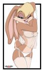  1girl anthro areola bangs bedroom_eyes big_breasts blonde_hair blue_eyes bobguthrie breasts brown_fur buckteeth clothing erect_nipples fur furry garter_belt garter_straps hair half-closed_eyes lagomorph legwear lola_bunny looking_at_viewer looney_tunes mammal nipples open_mouth panties phillipthe2 pink_nose rabbit seductive sheer_clothing simple_background stockings teeth tongue tongue_out translucent transparent_clothing underwear warner_brothers white_background white_gloves white_panties 