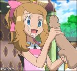 cum cum_in_mouth cum_on_face facial handjob penis pokecatt pokemon pokemon_xy serena