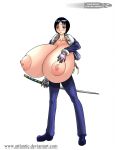 big_breasts breasts hentai-da-tenshi multiple_breasts multiple_nipples nipples one_piece sword tashigi weapon