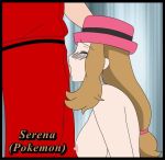 areola big_breasts blush breasts closed_eyes clothed clothed_male_nude_female deepthroat erect_nipples fellatio mrjokerpt nipples nude oral pokemon pokemon_xy sebusca serena serena_(pokemon)