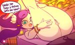 1girl 1girl 1girl 5:3_aspect_ratio artist_name ass blush dat_ass diives english_text female_only female_solo flower ghost gif gif green_eyes hair_flower hair_ornament large_ass leg_lift long_hair nude purple_hair pussy raa_(sonic) sonic_unleashed speech_bubble stroking text thick_thighs thighs