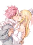 1boy 1girl art babe blonde_hair couple fairy_tail friends hair hetero kissing long_hair love lucy_heartfilia natsu_dragneel pink_hair romantic_couple short_hair