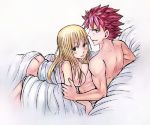 1boy 1girl after_sex babe blonde_hair couple fairy_tail friends hair hetero long_hair love lucy_heartfilia natsu_dragneel nude pink_hair short_hair