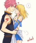 1boy 1girl art babe blonde_hair couple fairy_tail friends hair hetero long_hair love lucy_heartfilia natsu_dragneel pink_hair short_hair