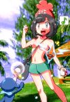 :d censored looking_at_viewer moon_(pokemon) moon_(trainer) musical_note poke_ball pokemon pokemon_(game) pokemon_sm popplio rotom topless z-ring z_ring