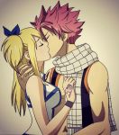 1boy 1girl art babe blonde_hair couple fairy_tail friends hair hetero long_hair love lucy_heartfilia natsu_dragneel pink_hair short_hair