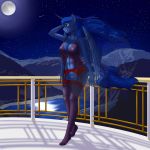  1girl 2016 abs anthro balcony big_breasts bottomless breasts clothed clothing constellation equine feathered_wings feathers female female_only friendship_is_magic full_moon furry garter_belt garter_straps high_res horn lake legwear lingerie looking_away mammal moon mountain my_little_pony navel negligee night nightgown nipples nude pabloracer princess_luna pussy red_underwear sheer_clothing shooting_star smile star stockings teeth translucent transparent_clothing winged_unicorn wings 