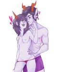  boxers breasts dualscar_ampora homestuck horns jasheen ms_paint_adventures neophyte_redglare panties tumblr white_background 