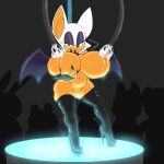 1girl 2016 anthro areola bat big_breasts breasts clothing erect_nipples footwear furry group high_heels huge_breasts lactating lagomorph machine male mammal milk milking_machine nipples nude pussy rabbit ravnic rouge_the_bat sega shoes