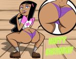 anaconda ass big_ass big_breasts breasts danny_phantom dat_ass grimphantom looking_at_viewer looking_back paulina smile squat squatting