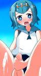 blush cum cum_on_face cum_on_self futanari lana looking_at_viewer masturbating masturbation penis pokemon pokemon_sm suiren_(pokemon) sweat sweatdrop