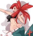  0lightsource ass ass_crack asuna_(pokemon) big_ass big_breasts breasts butt_crack deviantart flannery holding_poke_ball poke_ball pokeball pokemon pokemon_oras pokemon_rse red_hair redhead 