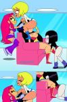 4_girls 4girls adult ass_grab big_ass breast_sucking breasts dc_comics diana_prince facesitting hand_on_breast hands_on_ass oral power_girl pussylicking pyramid_(artist) raven_(dc) smothering_ass starfire teen_titans_go wonder_woman young_adult yuri