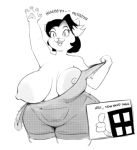  1girl 2016 2d 2d_(artwork) 4_fingers anthro anthro_focus areola armpits big_breasts breasts cat catty_(undertale) dbaru digital_media_(artwork) duo english_text erect_nipples feline female_focus flashing furry huge_breasts machine male mammal mettaton monochrome nipples pawpads paws robot slightly_chubby solo_focus text thumbs_up undertale undertale_(series) video_game_character video_games waving_hand white_background 