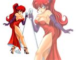  1girl alternate_costume art babe bare_shoulders big_breasts blue_eyes breasts cleavage collarbone cosplay dress formal full_body genderswap genderswap_(mtf) jessica_rabbit jessica_rabbit_(cosplay) link12911291 link12911291_(artist) long_hair ponytail ranma-chan ranma_1/2 ranma_saotome red_dress red_hair saotome_ranma strapless strapless_dress who_framed_roger_rabbit zoom_layer 