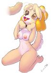 animal_crossing anthro begging breasts brown_eyes canine crombie cum dog fur furry isabelle_(animal_crossing) mammal nintendo penis video_games yellow_fur