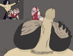 1boy 1girl ass assjob big_ass bike_shorts booty_shorts breasts buttjob erection hotdogging huge_ass naruto penis_between_ass penis_on_ass sakura_haruno sasuke_uchiha shounen_jump