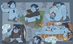 2020 barley_lightfoot blue_hair blue_skin body_hair chubby chubby_male coolyiffer doodles elf elf_male english_text fast_food fellatio hearts male male_only male_pov nude nude_male onward onward_(2020) pizza pointed_ears slob solo_male speech_bubbles yaoi