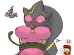  banette bondage color-it-in ghost inverted_nipples mega_banette nameless_trainer pok&eacute;mon pokemon tied_up 