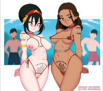  2_girls 2boys abs areola arm_tattoo armlet arms_behind_back avatar:_the_last_airbender avatar_(series) barbell_piercing big_breasts bikini bikini_bottom black_hair blue_eyes blush breasts breasts_apart brown_hair choker cleft_of_venus closed_mouth clothing clothing_cutout crotch_cutout crotchless crotchless_panties dark-skinned_female dark_areolae dark_nipples dark_skin ear_piercing earrings faceless faceless_female faceless_male female_pubic_hair gaiidraws green_eyes hair_between_eyes hair_bun hair_ornament hairband headwear high_resolution highleg highleg_bikini highleg_swimsuit jewelry katara long_hair looking_at_viewer male medium_breasts micro_bikini multiple_boys multiple_girls muscle navel navel_piercing nipple_bar nipple_piercings nipple_rings nipples nose_blush panties piercing pubic_hair pubic_tattoo red_bikini red_choker red_hairband red_swimsuit short_hair shoulder_tattoo side-tie_bikini side-tie_bikini_bottom side-tie_clothing side-tie_swimsuit smile stomach stomach_tattoo string_bikini swimsuit tagme tattoo tied_hair toph_bei_fong toph_beifong underwear 