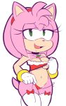 1girl alpha_channel amy_rose anthro big_breasts bikini breasts cleavage clothed clothing furry hearlesssoul hedgehog mammal mas sega swimsuit underboob undressing