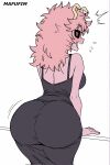 1girl ai_assisted ass ass_focus big_ass boku_no_hero_academia breasts dress female_focus female_only large_ass long_hair mafufim medium_breasts mina_ashido my_hero_academia my_hero_academia_(finale) pink_body pink_hair post-timeskip thick_thighs thighs wide_hips