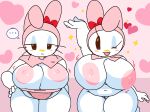  &hellip; 2girls ;d animal_ears animal_hood anthro areola areolae big_breasts black_eyes blue_eyeshadow blush blush_stickers bouncing_breasts bow breast_jiggle breasts bunny_ears bunny_girl capelet cassettedream chubby chubby_anthro chubby_female cleavage closed_mouth clothing cute digital_media_(artwork) dream-cassette eyeshadow female female_only furry furry_female hairbow half-closed_eyes hand_on_own_hip hood hoshime huge_breasts jiggle large_areolae looking_at_viewer makeup multiple_girls my_melody nipples nude nude_female one_eye_closed onegai_my_melody open_mouth panties pink_background pink_hood red_bow sanrio simple_background slightly_chubby slightly_chubby_anthro slightly_chubby_female smile solo solo_female sparkle split_mouth spoken_ellipsis thick_thighs underwear waving whiskers white_fur wide_hips 