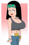  american_dad big_breasts black_hair breasts godalmite hayley_smith hippie huge_breasts peace_symbol peace_symbol_necklace 